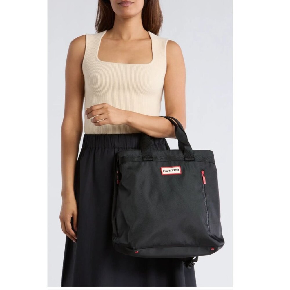 Hunter Black Hybridz-007 Backpack Tote with Padded Straps & Zip Pocket New - Picture 3 of 6